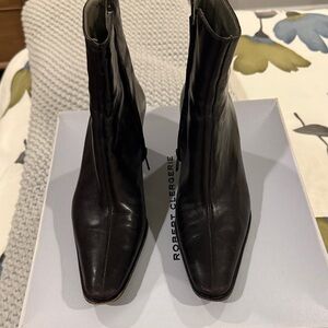Robert Clergerie Dark Brown Leather Heeled Boots